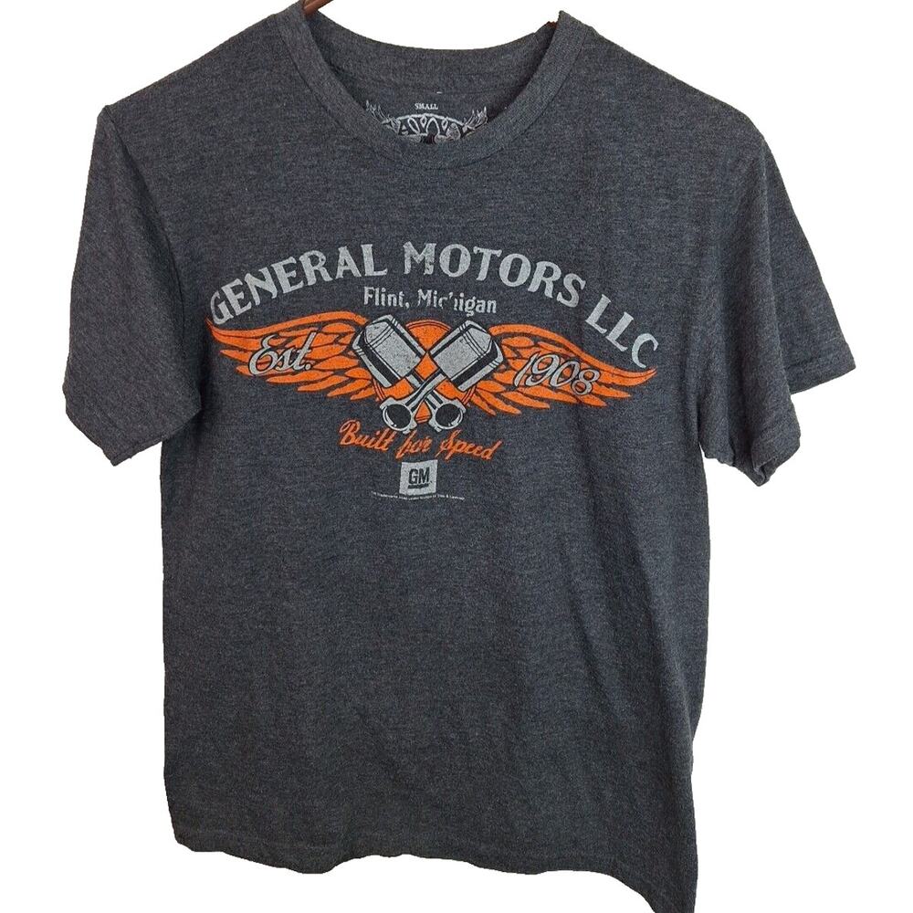 Savvy Mens General Motors Pistons Flint Michigan Chevy Gray T-Shirt Small